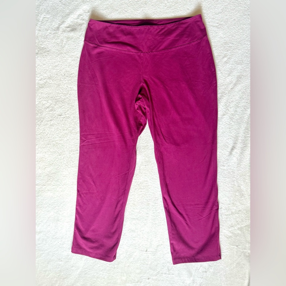 Women With Control XL Petite Wine Red Tummy Control Tushy Lifter Slim Leg Pants